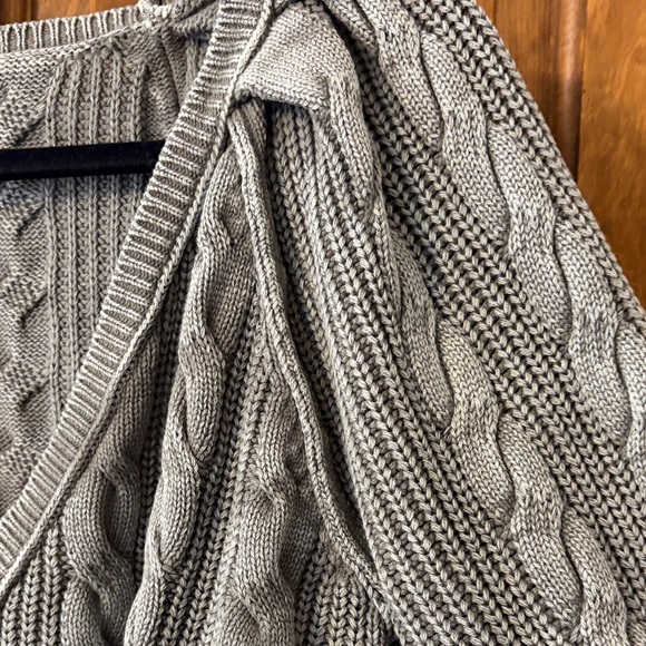 Aerie Green Cable Knit Cardigan 💯 % Cotton - Picture 5 of 7